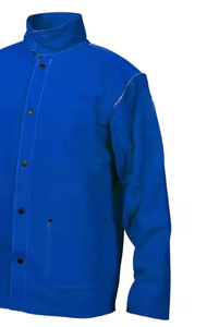 Veste de soudeur en cuir de vachette de qualité supérieure, personnalisation de marque, tarifs les plus bas, en daim de vachette grainé et cuir de chèvre - Product Image 3