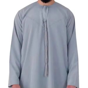 Thobe décontracté respirant en polyester pour hommes musulmans, à manches longues, coupe ample, longueur au sol, toutes saisons, nouvelle arrivée - Product Image 5