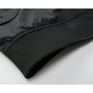 Blouson Bomber Noir Premium pour Homme, Style Urbain, Extérieur en Laine, Polyester/Nylon, Col Montant, Fermeture Éclair, Écologique, Respirant, Séchage Rapide - Product Image 5