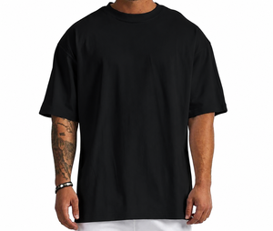 Oversized drop shoulder 100% Cotton T-<b>shirt</b> Round Neck Short Sleeve T <b>Shirt</b> Plus Size <b>Mens</b> Drop Shoulder - Product Image 1