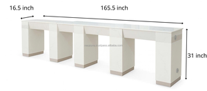 NEO Salon Furniture High Quality Elegant Premium Marble-Look Tabletop Customized Color <b>Nail</b> Art <b>Table</b> Dust Collector 1 Year - Product Image 3