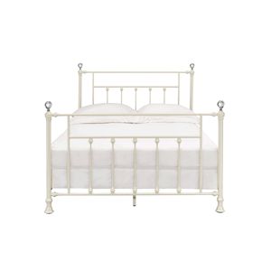 Letto matrimoniale in metallo con finitura Comet White - Product Image 2