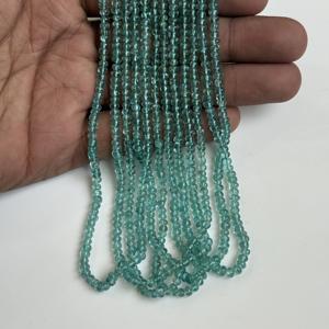 Cuentas redondas lisas de apatita azul verdosa natural, hilo de cuentas de apatita, cuentas sueltas de piedras preciosas para la fabricación de joyas, collar, pulsera - Product Image 4