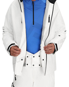 Veste de ski à capuche d'hiver pour hommes adultes, imperméable, coupe-vent, respirante, fermeture éclair, imprimé, thermique, isolée, sports de plein air, randonnée, chaude - Product Image 1