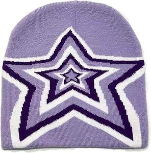 Bonnet d'hiver unisexe en jacquard avec logo personnalisé, pompon en fausse fourrure, bonnet tricoté à revers, couleur unie, chaud et isolant, pour adultes, sport - Product Image 2