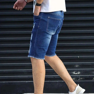 Shorts en jean pour homme de la nouvelle collection, tissu indigo délavé de qualité supérieure, ceinture confortable et moderne, coupe ample, style streetwear urbain, collection été - Product Image 2