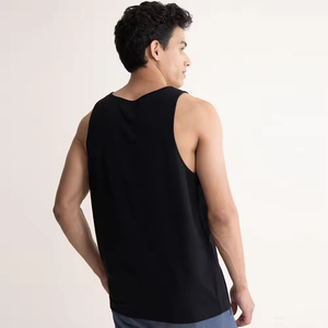 Wholesale Customized Men's Tank Top Solid Color Quick Dry Breathable Eco-Friendly Polyester/Cotton Nonwoven Sports Wear Custom - Product Image 2