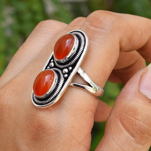 Carnelian Gemstone <b>Ring</b> 925 Sterling Silver Handmade Jewelry Elegant <b>Statement</b> <b>Ring</b> for Women Gift custom jewelry manufacturer - Product Image 2