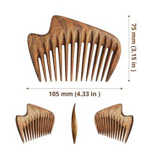 Sustainable Eco-Friendly Natural Neem Wood <b>Beard</b> Comb Handmade Wide Tooth Hair <b>Care</b> Scalp Massage Hair Styling Tool Wholesale - Product Image 6