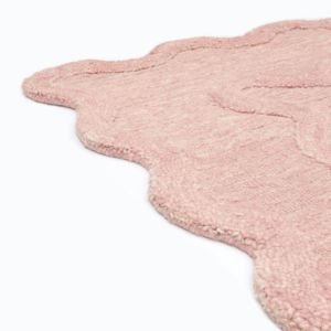 ZandH Home Handmade Pink Hand Tufted Wool Rug <b>Thick</b> Modern Abstract Pattern Pet Friendly Cushioned Non-Slip Washable Cotton - Product Image 4