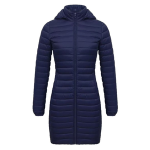 Precio de Fábrica, Chaqueta Larga Acolchada con Capucha para Mujer, Color Sólido, Cierre de Cremallera, Manga Larga, Ropa de Abrigo Cálida para Invierno, OEM ODM - Product Image 3