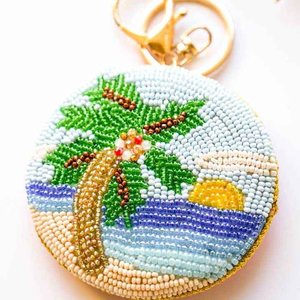 High Quality Eco-Friendly Handmade Beaded Embroidery <b>Keychain</b> Unique Design Seed Beads - Product Image 3