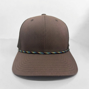 Casquette de pêche vierge 6 panneaux en gros, dos en maille, structurée, avec corde décorative, personnalisable, pour hommes, usine du Vietnam - Product Image 1