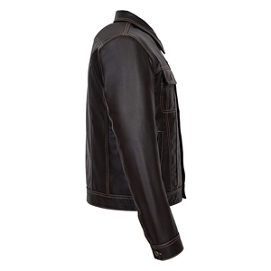 Chaqueta Trucker de Cuero Genuino Skeeper para Hombre, Estilo Western Clásico, Fabricante de Etiqueta Privada, Venta al Por Mayor, OEM, ODM - Product Image 3