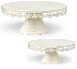 Support à gâteaux et desserts moderne en métal à deux niveaux, idéal pour les fêtes à domicile et la décoration de table, vente en gros depuis l'Inde - Product Image 3