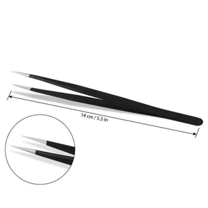 New Colorful Stainless Steel Eyelash Tweezers 2 Pieces <b>Set</b> Curved 90 Degree Pointed Tip False Eyelash Extension Durable - Product Image 3