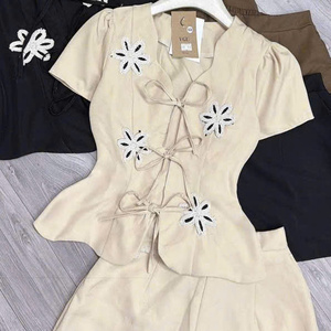 Conjunto de Ropa de Dos Piezas para Mujer, Verano, Casual, Algodón Ecológico, Corte Ajustado, Cómodo, Lavable, Empaque Personalizado, Vietnam - Product Image 6