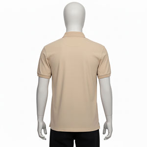 Polo Beige Liso para Hombre, Manga Corta, Informal, Verano, Básico, Personalizable con Logotipo, OEM, ODM, Ropa al por Mayor - Product Image 4