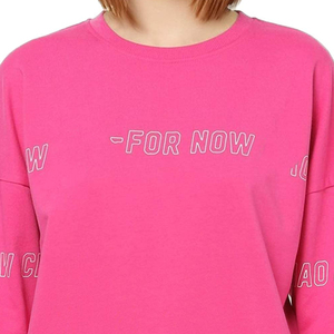 Sudadera Oversize Rosa para Mujer con Estampado de Letras en la Parte Delantera, Manga Larga, 100% Algodón Tejido, Ropa Casual de Primavera - Product Image 2