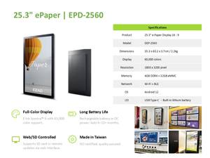 Module d'affichage E-Paper anti-reflet de 7,3 à 31,5 pouces avec technologie lisible en plein soleil, connecteur EDP 30 broches, montage par EZAD - Product Image 5