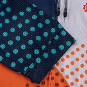 Conjunto de Jersey de Ciclismo con Estampado Geométrico Colorido, Jersey de Manga Larga y Culotte Negro para Mujer, Secado Rápido, 100% Poliéster - Product Image 6