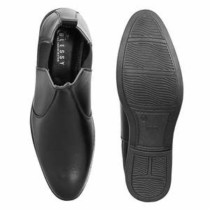 Chaussures Chelsea en cuir PU faites à la main de haute qualité pour hommes, chaussures habillées d'hiver à enfiler pour mariage, fête ou bureau - Product Image 5