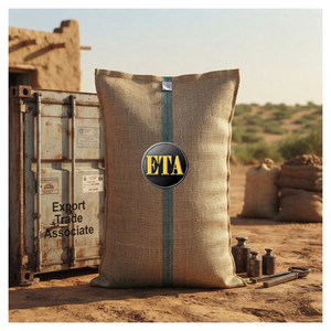 Sacs en jute robustes de 43 x 29 pouces, 2,50 lb, avec coutures renforcées 8x8 HD, coutures HKL Herakle et bandes vertes de 2 pouces - Product Image 1