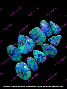 Pierre précieuse naturelle Azurite Malachite de qualité supérieure, vert cabochon, pour la fabrication de bijoux, prix de gros - Product Image 2