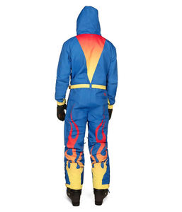 Combinaison de ski imperméable pour homme, imprimé flamme, thermique, à capuche, coupe-vent, pour snowboard et sports d'hiver en extérieur, vente en gros - Product Image 6