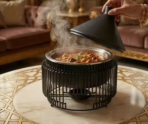 Casserole en acier inoxydable avec couvercle conique, design minimaliste, durable, lavage à la main uniquement, compatible gaz et induction, poignée en bois écologique - Product Image 3