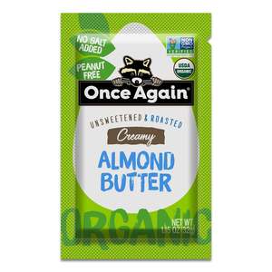 Mantequilla de Almendras Orgánica de la Mejor Calidad en Frasco de Vidrio de 1.15oz - Refrigerar Después de Abrir por Última Vez - Product Image 1