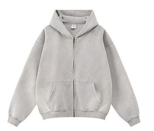 Sweat-shirt épais personnalisé de haute qualité avec logo, fermeture éclair, coupe oversize, pour hommes, veste à capuche unisexe en coton - Product Image 3