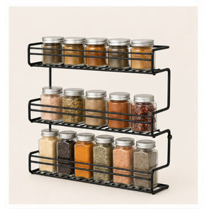 CountertopThree Tier Metal Spice <b>Rack</b> <b>Storage</b> Holder for <b>Kitchen</b> Countertop Minimalist Design Durable Standing Type Organizer - Product Image 6