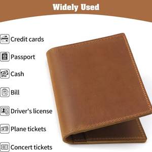 Genuine Premium PU Leather Passport <b>Holder</b> Custom Logo Full Grain Leather Travel <b>Wallet</b> Luxury Passport Cover Bulk Wholesale - Product Image 3
