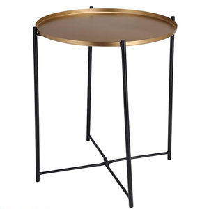 Mesa Auxiliar Redonda de Metal con Función Plegable, Ahorra Espacio, para Sala de Estar o Dormitorio - Product Image 2