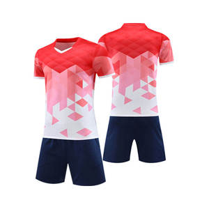 High Quality Custom Soccer Uniform Personalized Name Number Short Sleeve Quick Dry 100% Polyester Football Shirt - Product Image 4