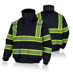 RELEVO INDUSTRIES Customised Outdoor <b>Waterproof</b> ANSI Class 1 Safety <b>Work</b> Jacket for Construction Workers Multi-Pocket Design - Product Image 4