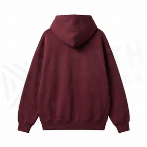 Pure Cotton Oversized Hoodie Drop Shoulder Streetwear Pullover Custom Logo Full Sleeves <b>Knee</b> Length Solid Pattern OEM - Product Image 2