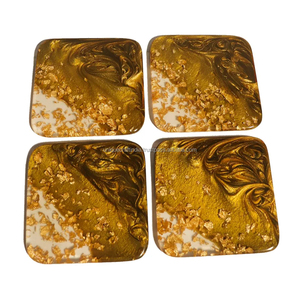 Celestial Resin Galaxy <b>Coasters</b> Shimmering Starry Night Eco-Friendly Reusable <b>Drinks</b> Mat Elegant Luxury Tableware Wholesale Home - Product Image 3