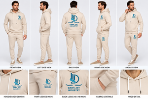 Ensemble de survêtement léger à capuche beige pour homme, manches longues, couleur unie, décontracté, coupe régulière, respirant, idéal pour l'automne - Product Image 5