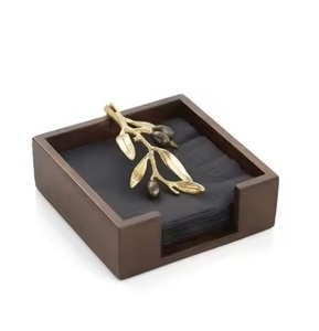 Hot Selling Heavy Duty Metal Weighted Flower and Attractive Base Napkin Holder Designer Attractive Look <b>Tissue</b> <b>Paper</b> Holder - Product Image 4