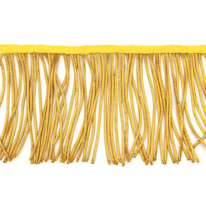 Frange dorée française de haute qualité en gros, frange à pampilles en fil doré personnalisé, fil métallique bouillon, garniture tissée durable et écologique - Product Image 1