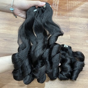 Extensions de cheveux humains bouclés à la vapeur en gros, tissage de cheveux noir naturel, 100 % cheveux humains vietnamiens, fournisseur - Product Image 3