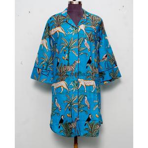 เสื้อแขนยาวมีกระดุมปิดทรงหลวมใส่สบายสำหรับเด็กผู้หญิงเสื้อแขนยาวผ้าพิมพ์ลายบล็อกออกแบบได้ตามต้องการสินค้ามาใหม่ - Product Image 1