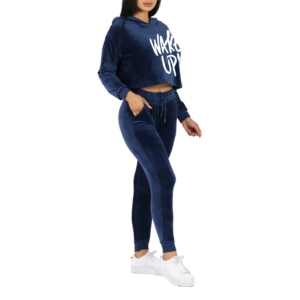 Conjunto Deportivo de Terciopelo para Mujer, 2 Piezas, Sudadera Corta de Manga Larga y Pantalones Jogger, Ropa Deportiva Casual de Invierno, Venta al Por Mayor - Product Image 6