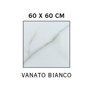 กระเบื้องปูพื้นพอร์ซเลน Vanato Bianco ขนาด 60x60 ซม. ผิวมันเงา ลายหิน สำหรับตกแต่งภายใน - Product Image 1