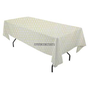 Mantel Rectangular de Algodón de 60x90 Pulgadas con Estampado a Mano, Hermosa Cubierta de Tela para Cenas, Fiestas, Ocasiones Especiales y Bodas - Product Image 5