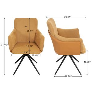 Set di 2 Sedie da Pranzo Moderne Girevoli a 360 Gradi, Sedie da Ufficio per Casa, Sedie Imbottite per Camera da Letto, Base in Metallo, Arredamento per Soggiorno - Product Image 4
