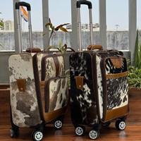 Valises de voyage de luxe en cuir de vachette véritable, légères, durables, avec grandes roues pivotantes, pour bagages à main