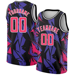 Dernier design de maillot de basket personnalisé, broderie de qualité supérieure, grande taille, respirant, 100% polyester, antibactérien, séchage rapide, imprimé - Product Image 1